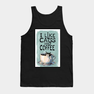 I like cats and coffee Tank Top